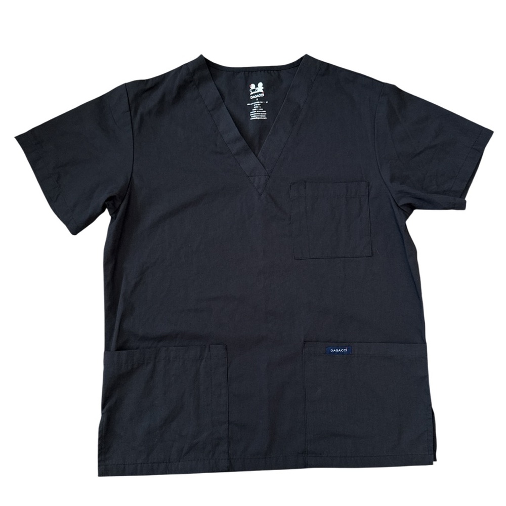 Dagacci Women’s Black V-Neck Scrub Top Size Small
